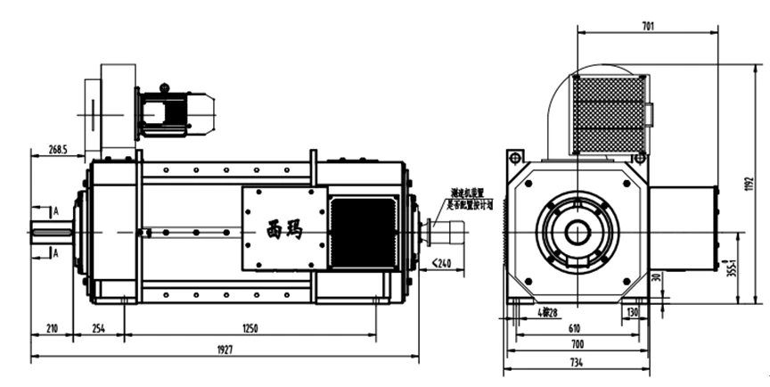 the outline dimension of generate direct current the outline dimension of generate direct current